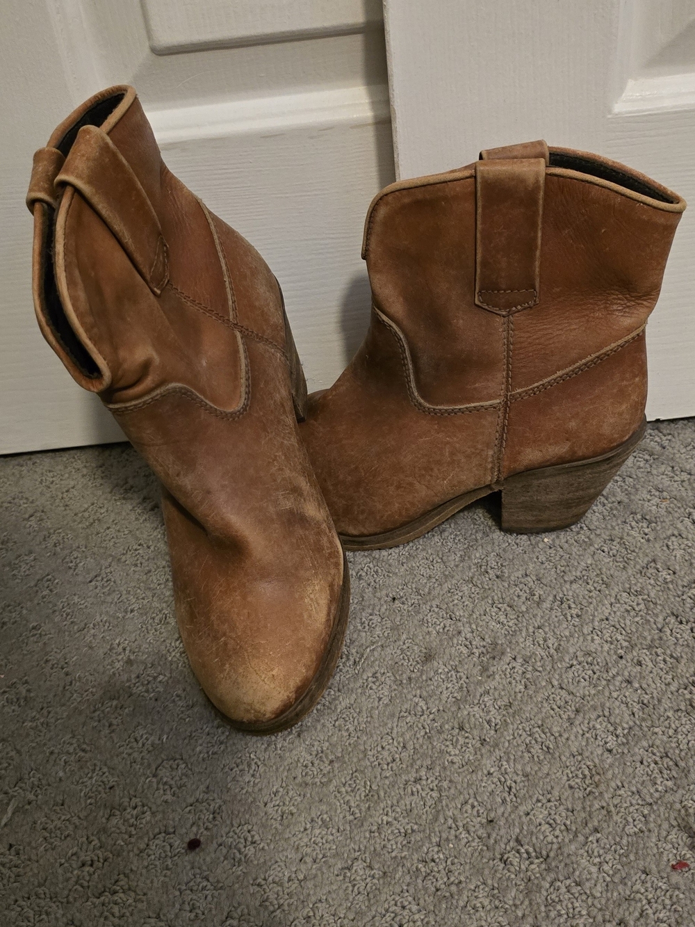 Womens Brown Corral Tan Western  Ankle Booties Boots